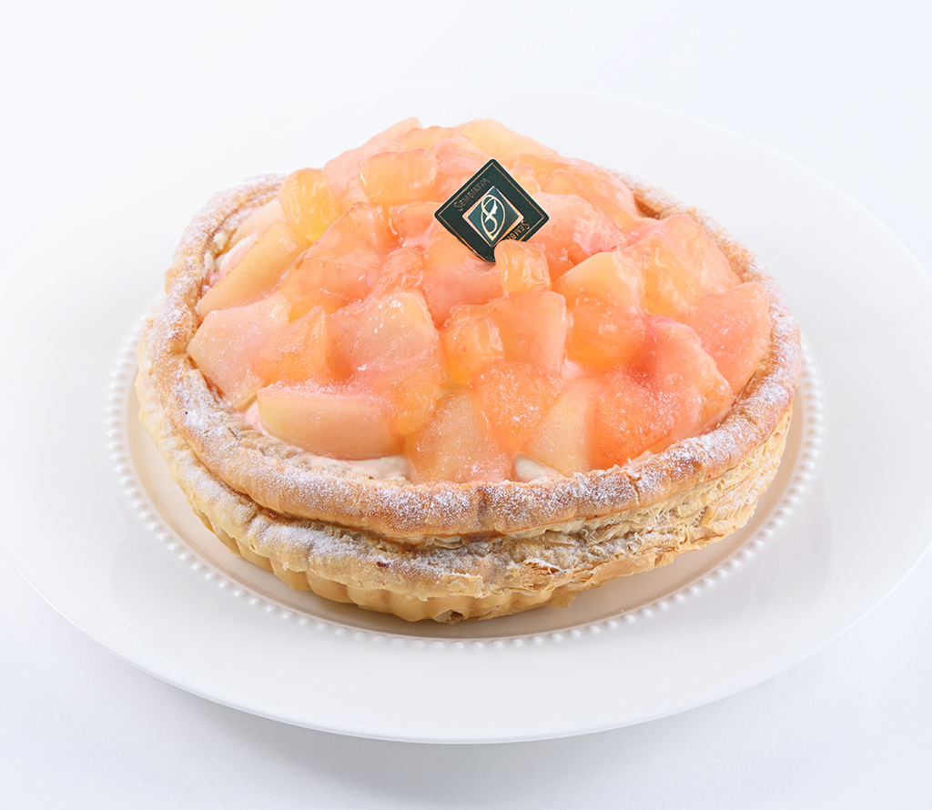 桃とプラムのクリームパイ